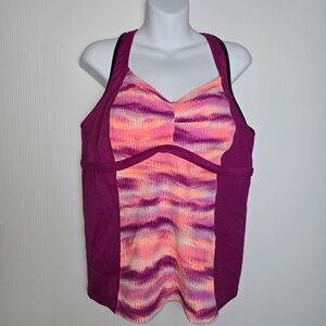 Nike Hot Pink Gleam lkat Racerback Sporty Tankini Top Swim Wear Women Size 1X